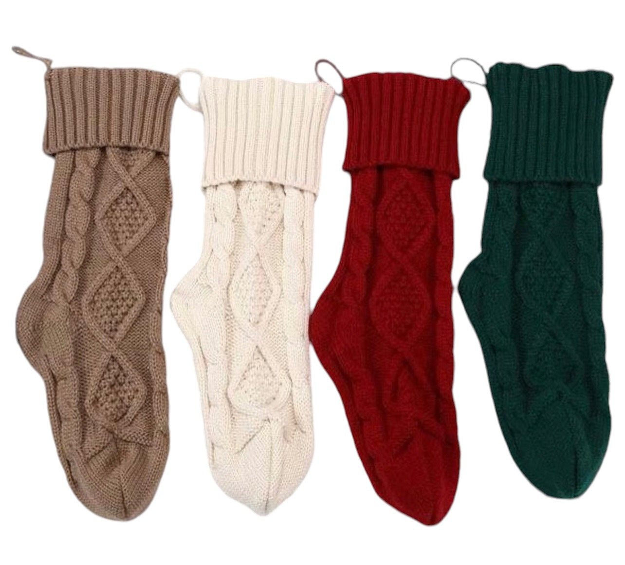 Blank Knit Christmas Stocking with a Leatherette Patch