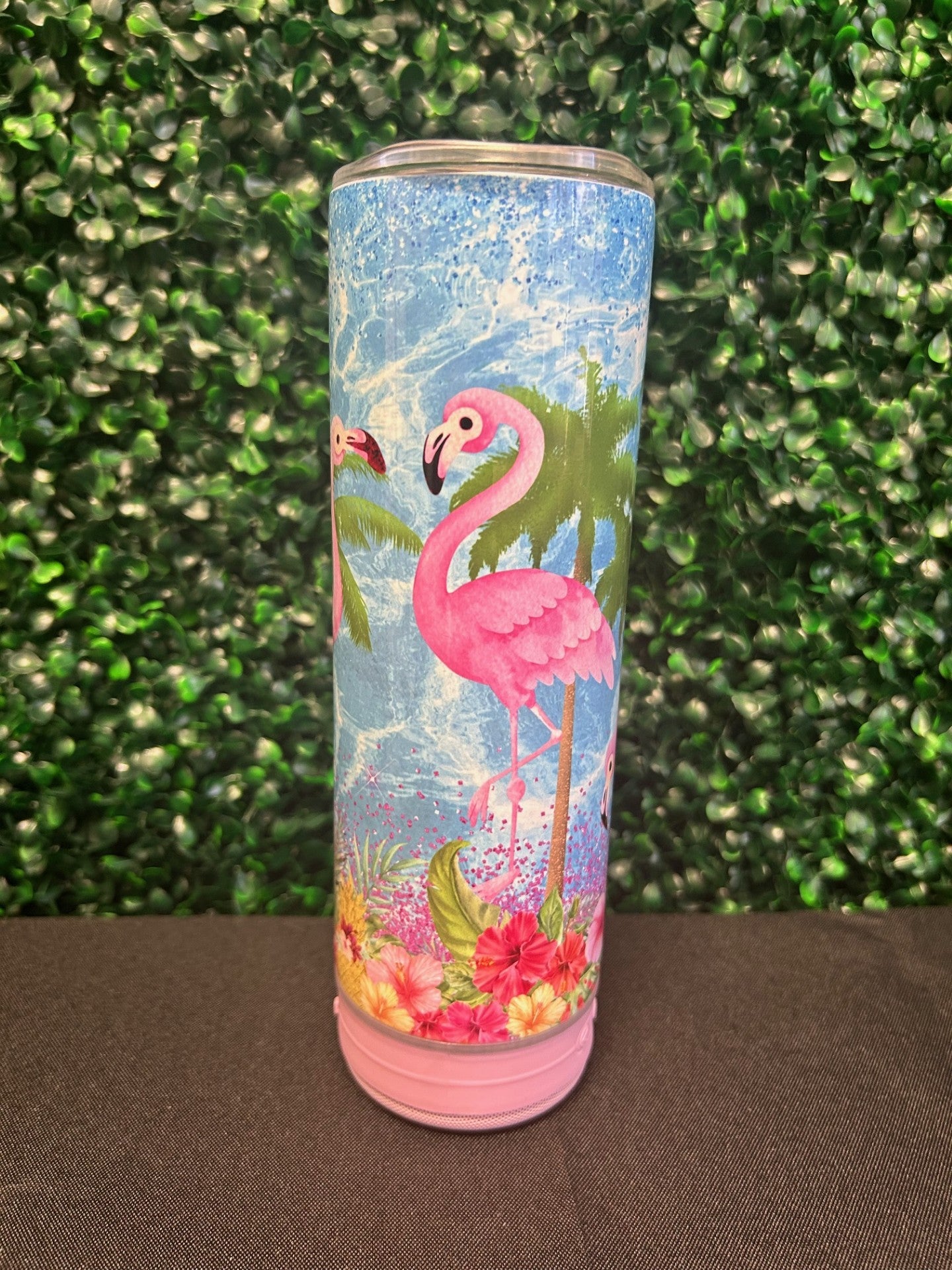20oz Flamingo Bluetooth Wireless Speaker Tumbler