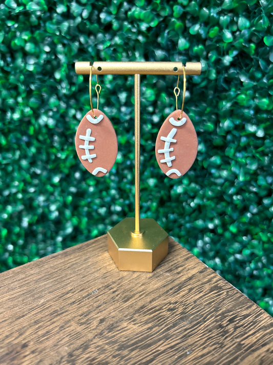 Clay Football Earrings