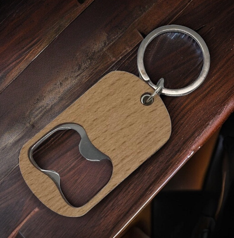 Wood/Metal Key Chain Bottle Opener (5-pack)