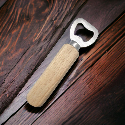 Stainless Steel and Wood Handle Bottle Opener