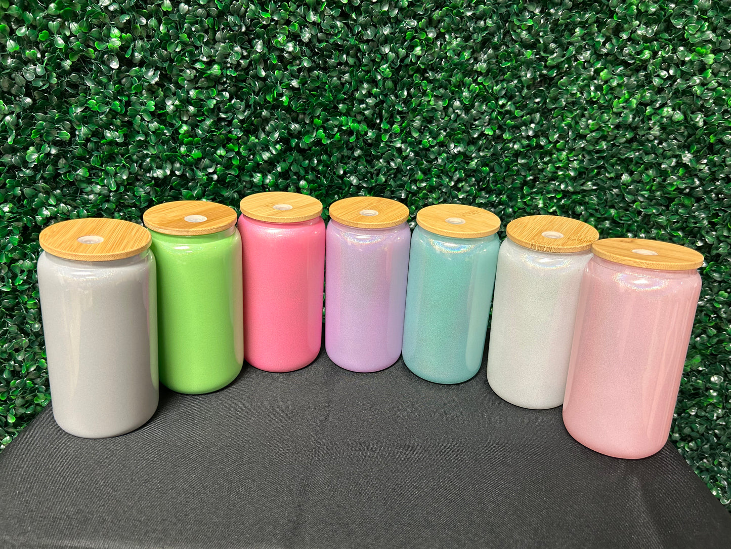 16oz Solid Shimmer Glass Sublimation Tumbler