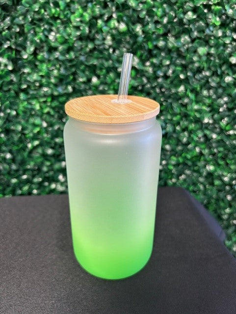 16oz Frosted Ombre Glass Sublimation Tumbler