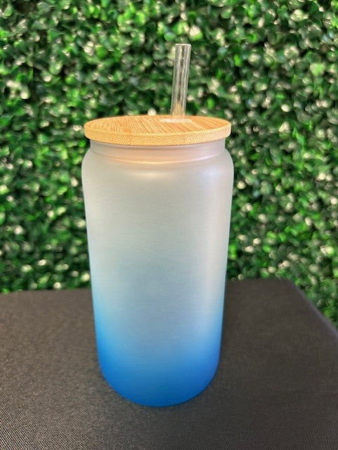 16oz Frosted Ombre Glass Sublimation Tumbler