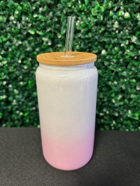 16oz Ombre Shimmer Glass Sublimation Tumbler