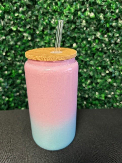 16oz Ombre Shimmer Glass Sublimation Tumbler