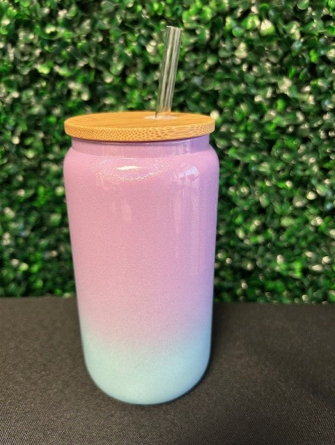 16oz Ombre Shimmer Glass Sublimation Tumbler