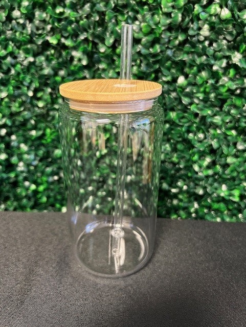 16oz Clear Glass Sublimation Tumbler