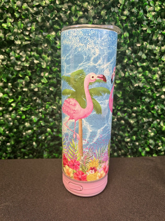 20oz Flamingo Bluetooth Speaker Tumbler