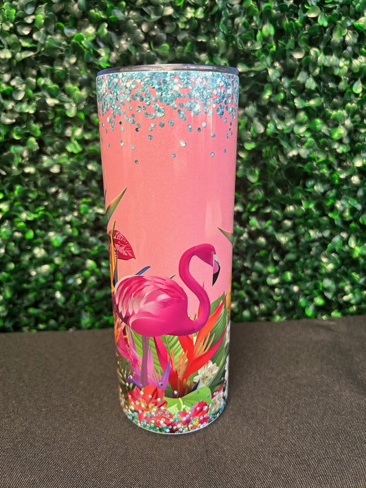 20oz Shimmer Flamingo Tumbler