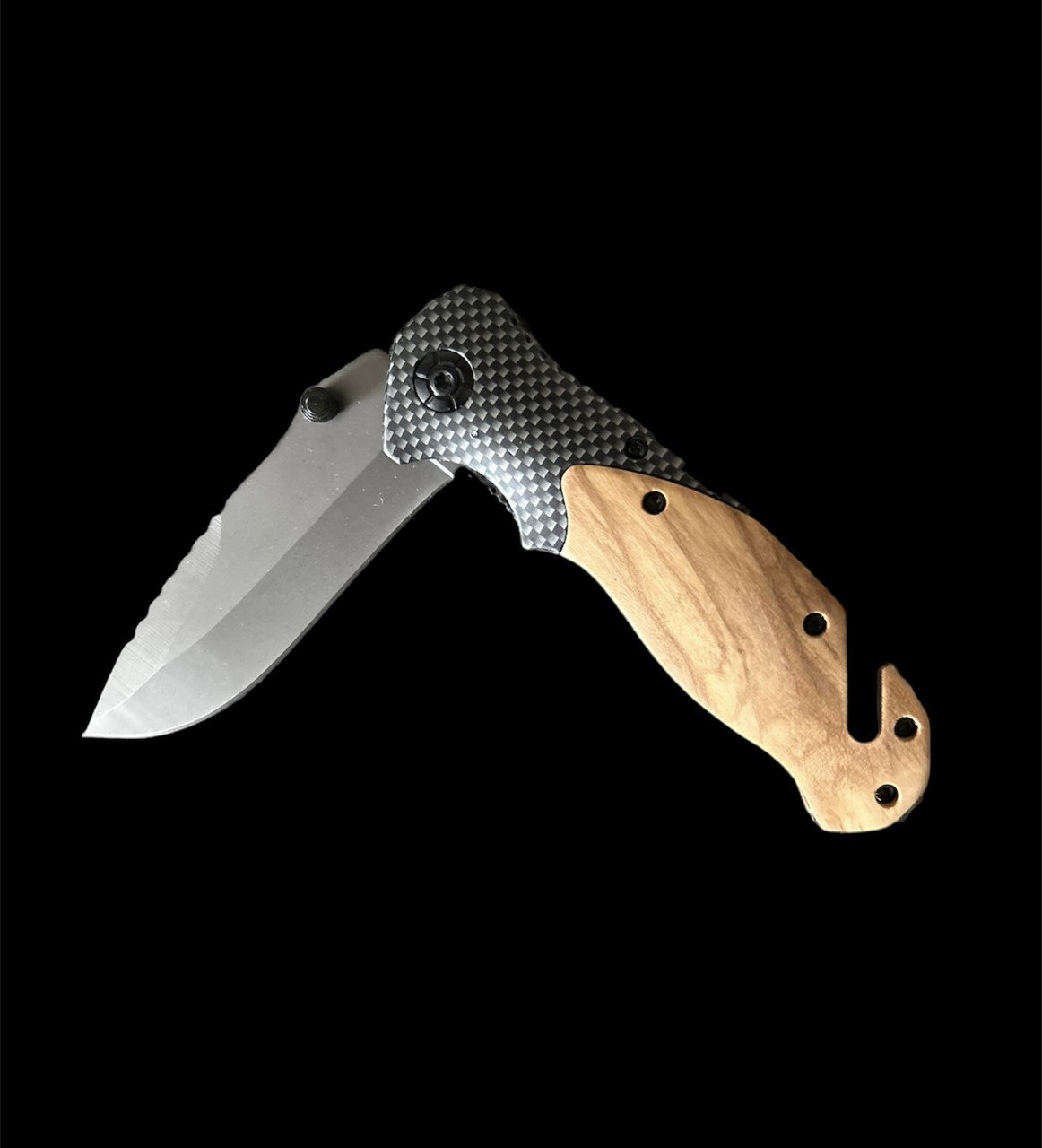 Folding Pocket Knife, Olive Wood and Stainless Steel