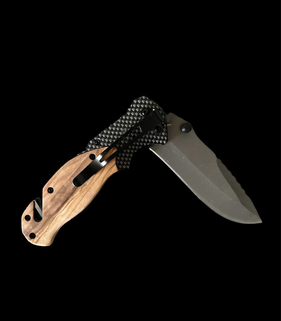 Folding Pocket Knife, Olive Wood and Stainless Steel